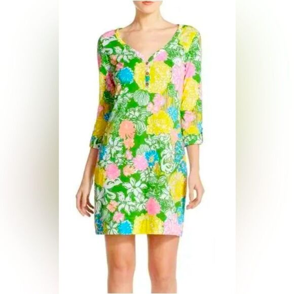 Lilly Pulitzer Palmetto Dress Hibiscus Stroll - Picture 3 of 8